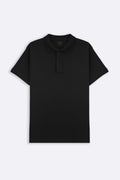 BLACK COTTON POLO SHIRT