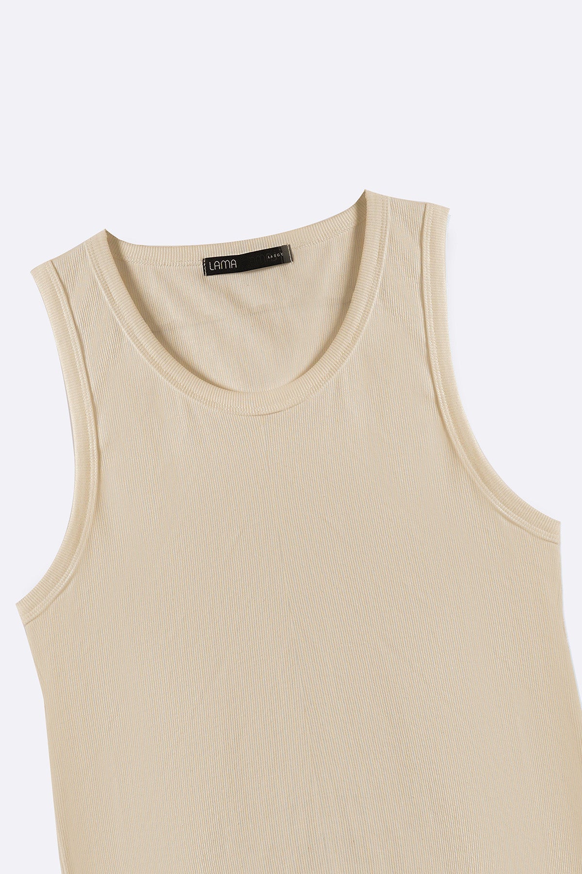BEIGE RIBBED TANK TOP