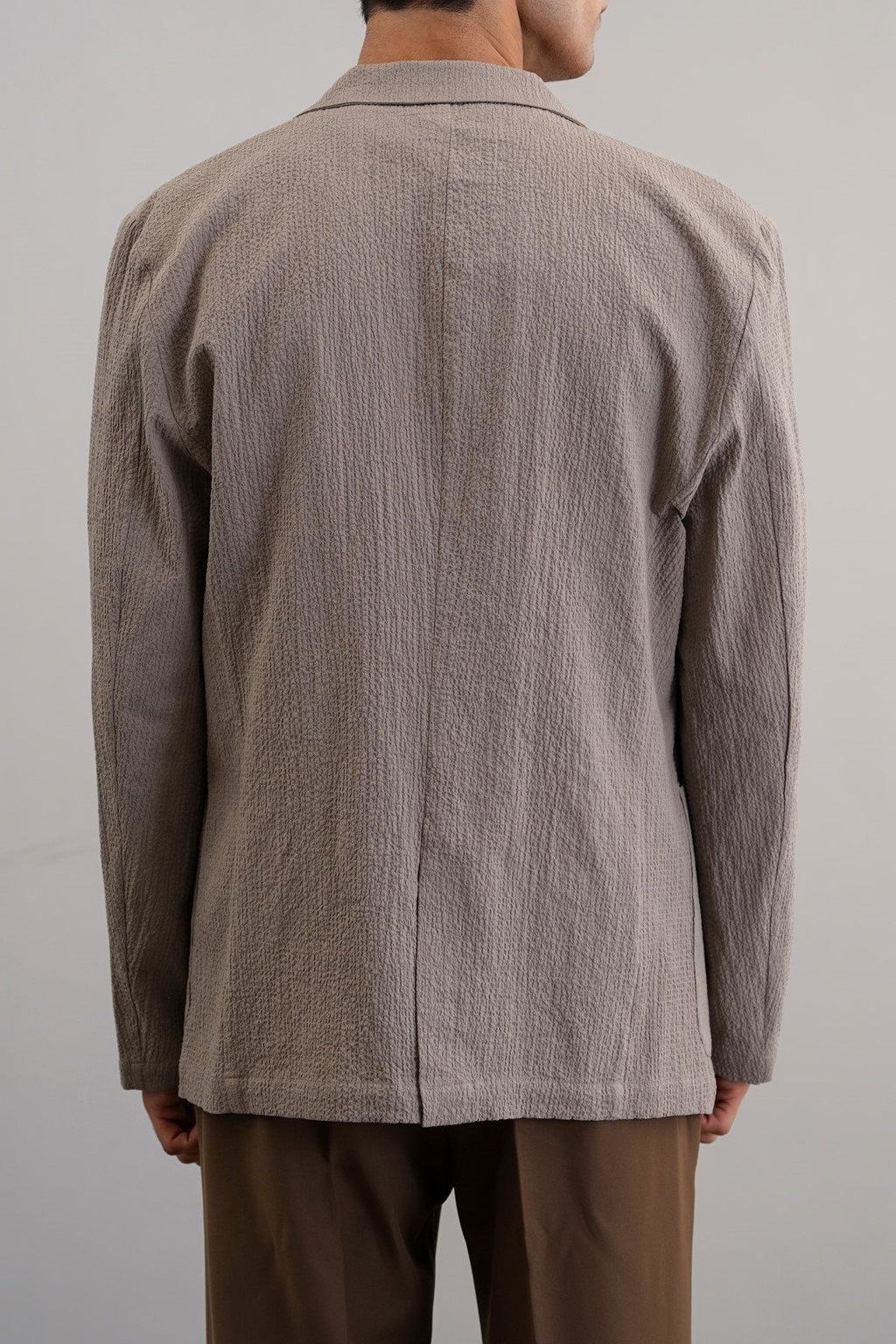 TAUPE SEERSUCKER BLAZER