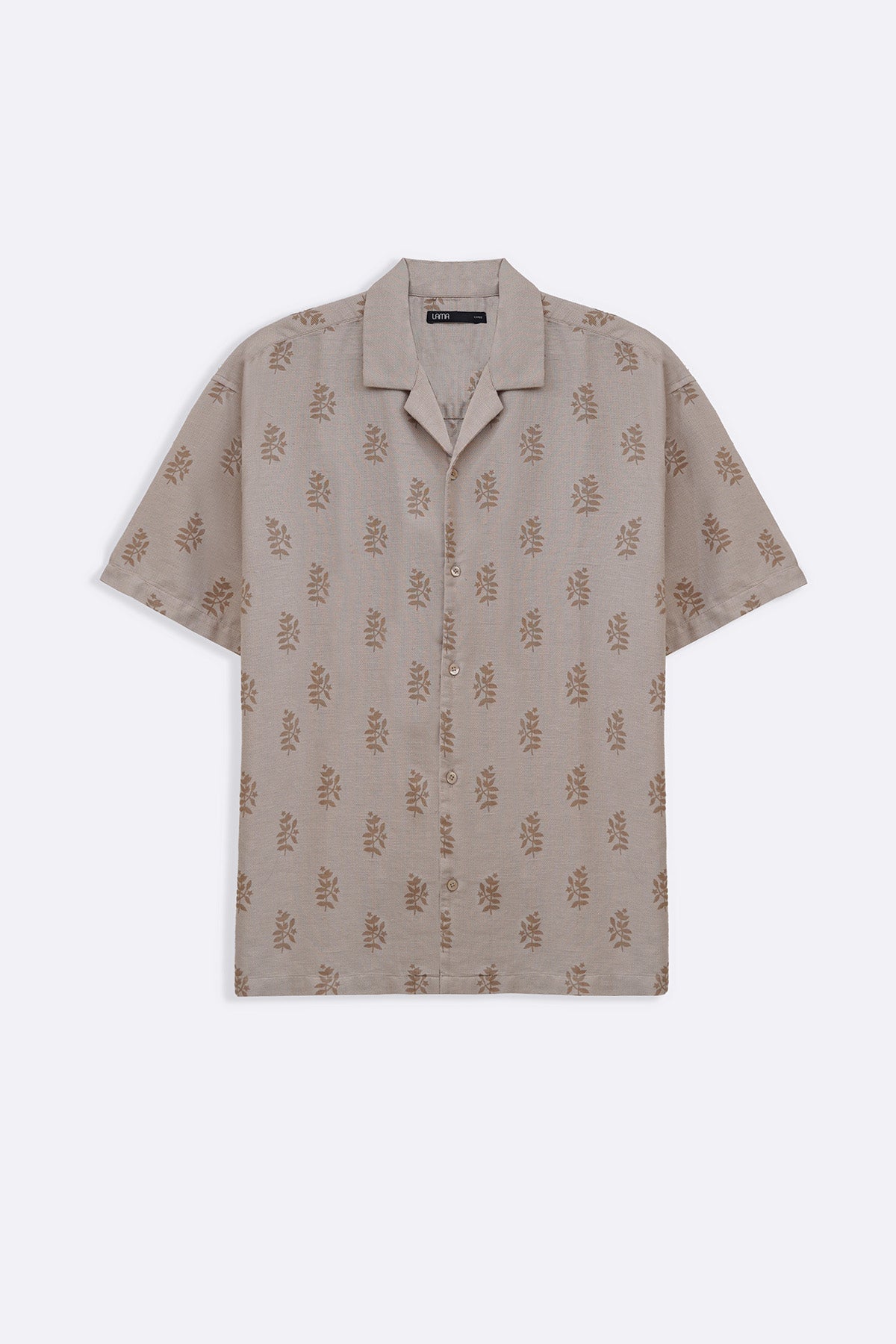 BEIGE SCREEN PRINT SAFARI SHIRT