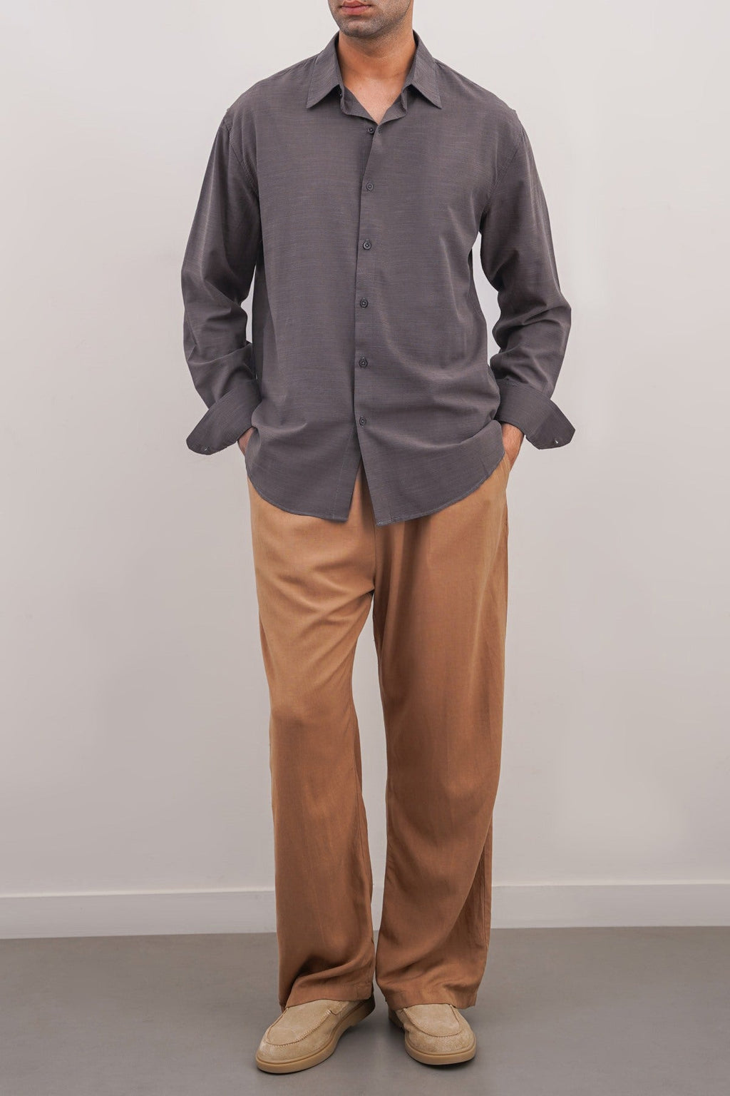MOUSE GREY CLASSIC BUTTON DOWN SHIRT