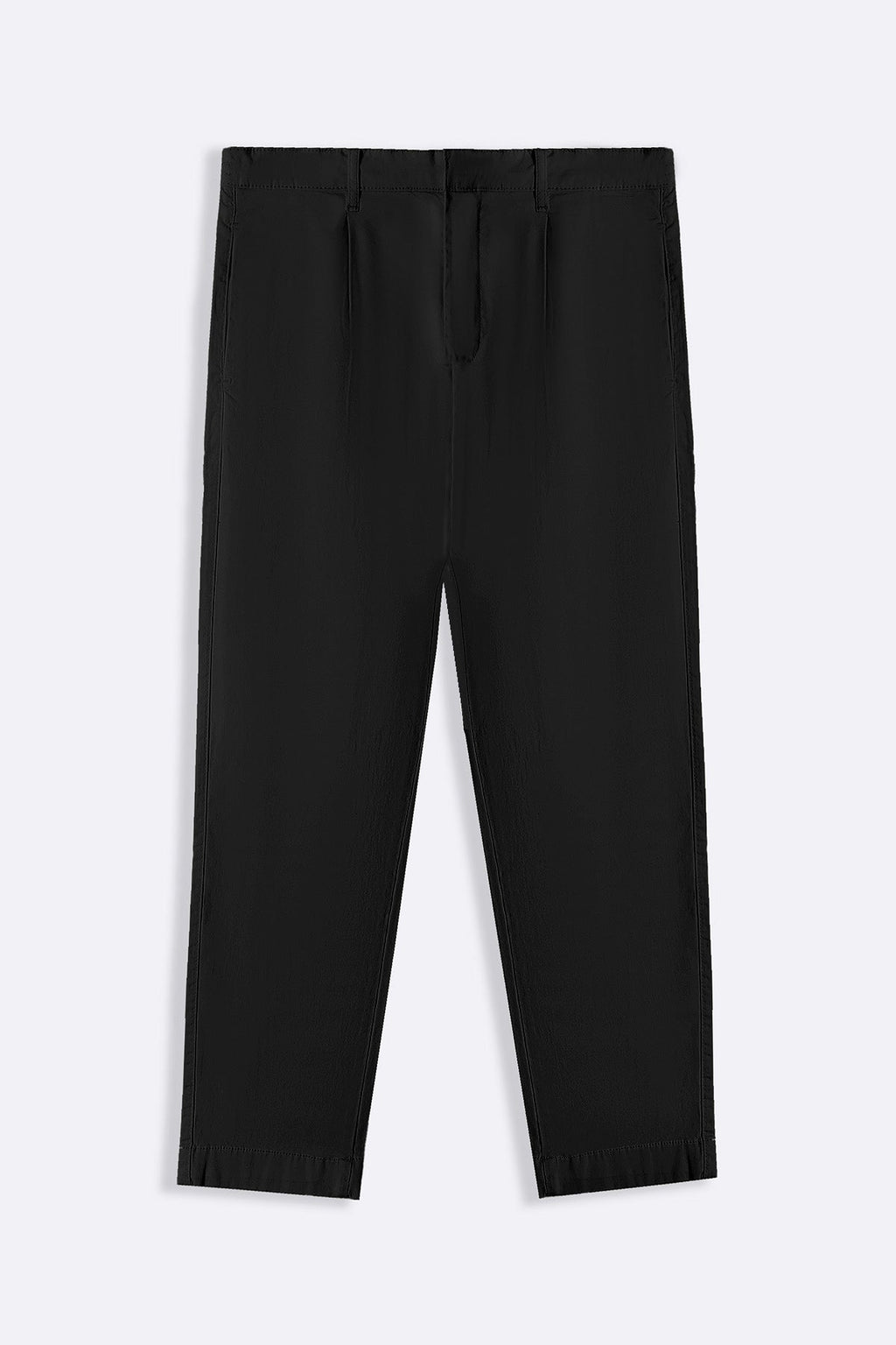 BLACK PLEATED CHINOS