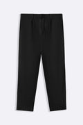 BLACK PLEATED CHINOS