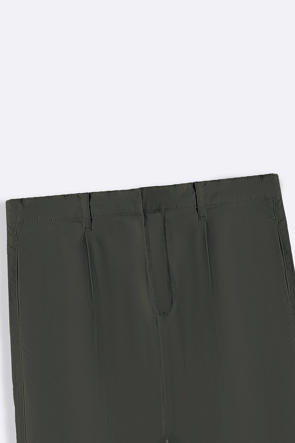 OLIVE PLEATED CHINOS