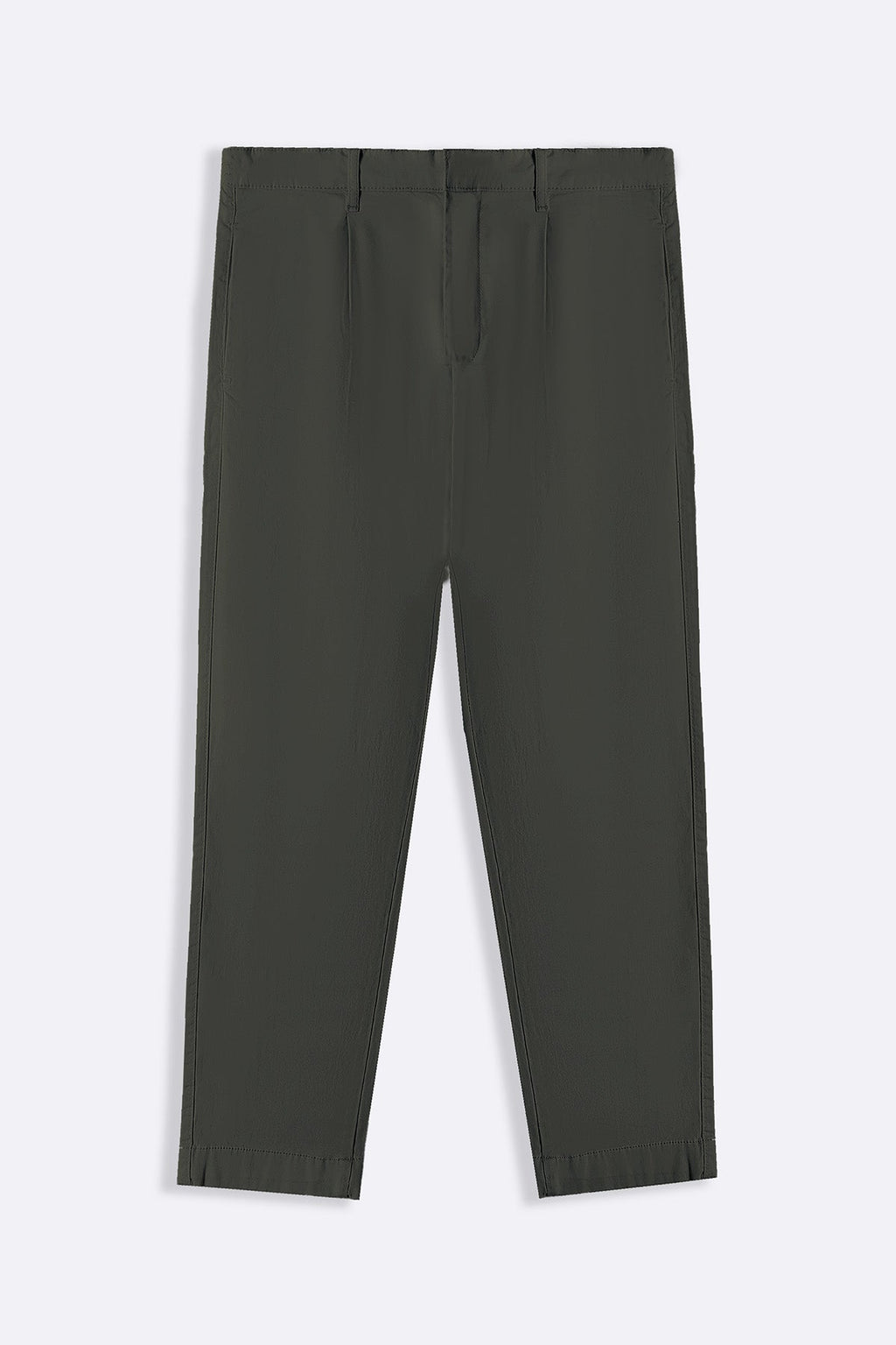 OLIVE PLEATED CHINOS