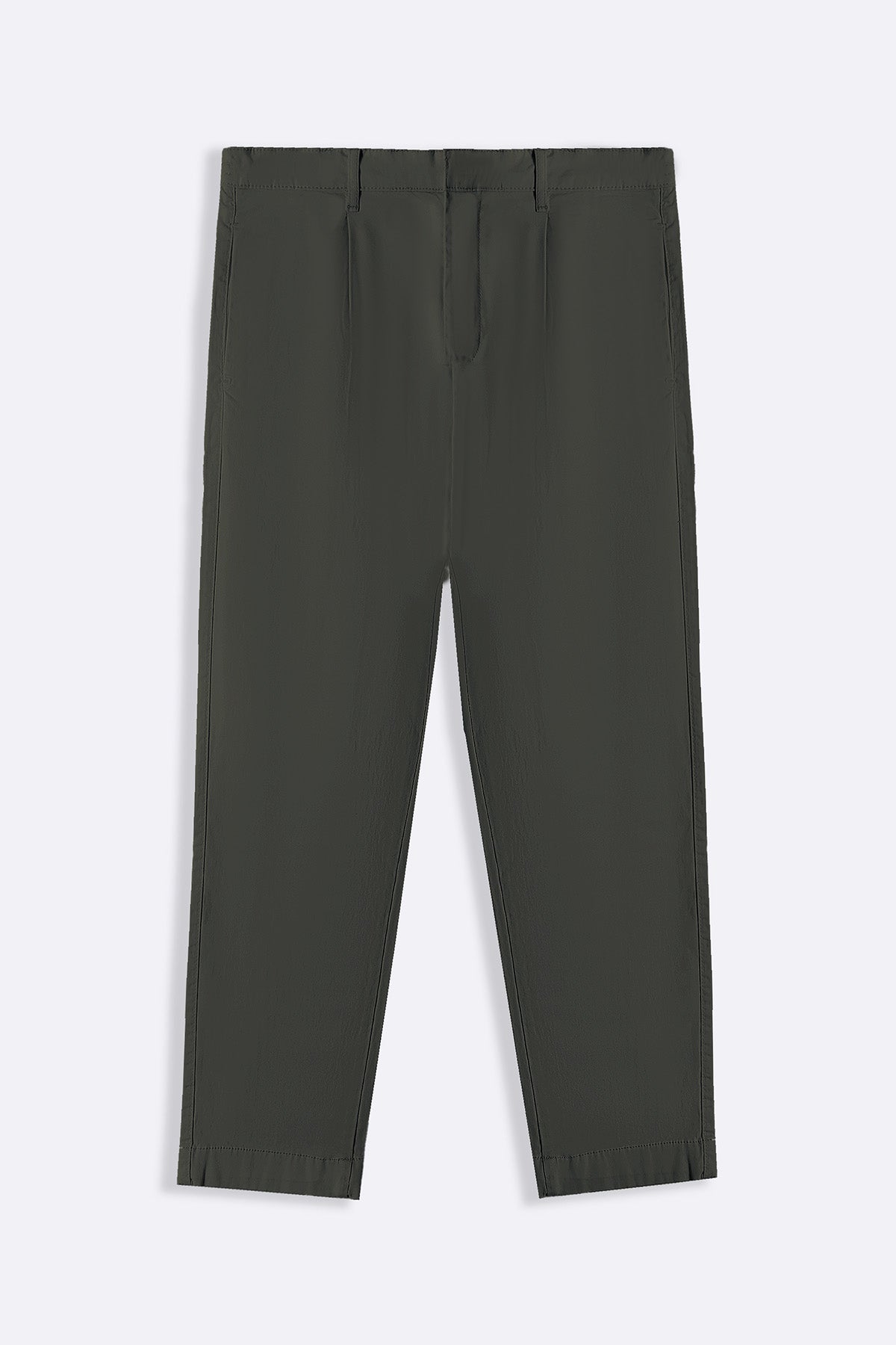 OLIVE PLEATED CHINOS