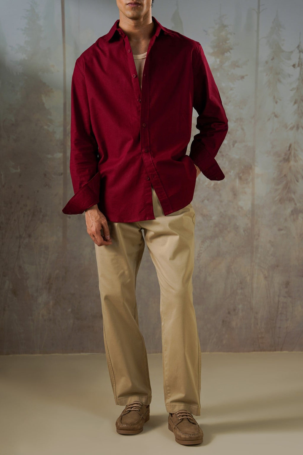 BEIGE RELAXED COTTON PANTS