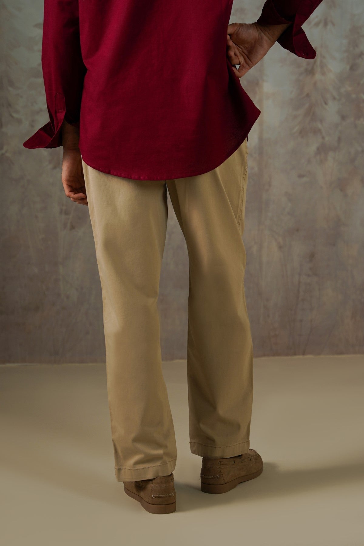 BEIGE RELAXED COTTON PANTS