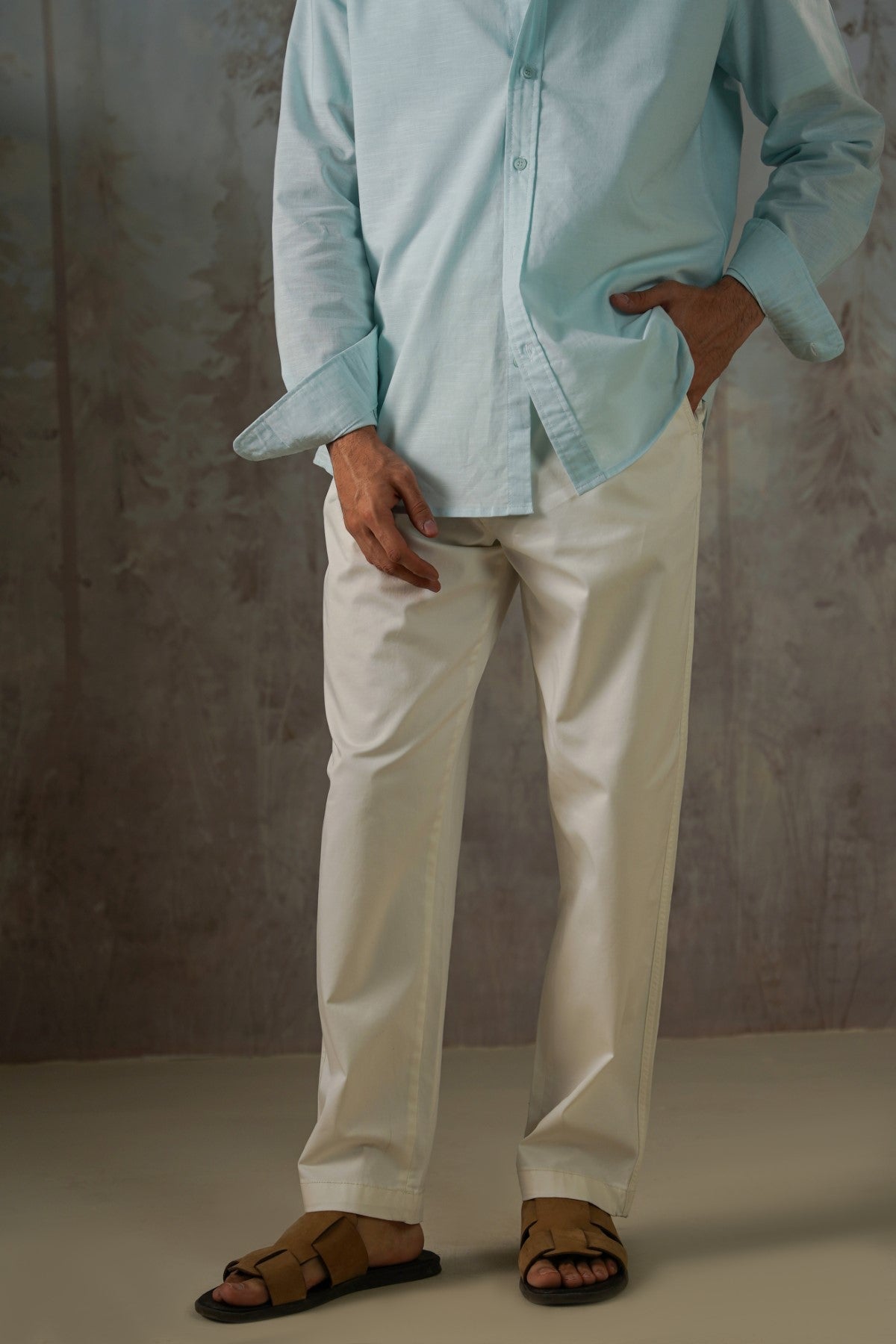 WHITE RELAXED COTTON PANTS