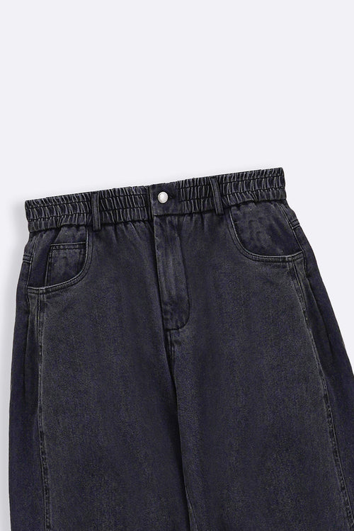 BLACK BARREL JEANS