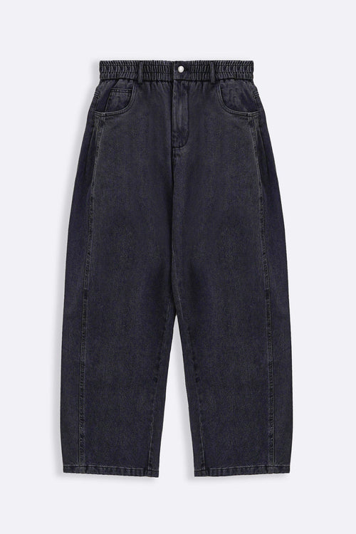 BLACK BARREL JEANS