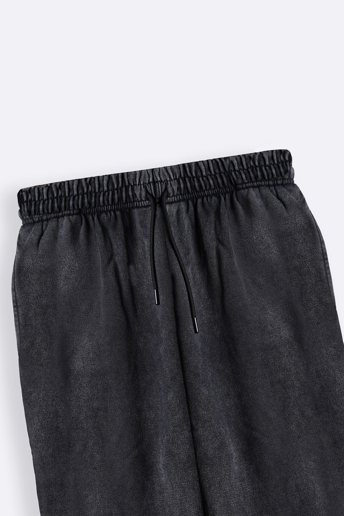 BLACK MINIMAL STRAIGHT-LEG PANTS