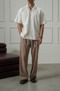 BEIGE HEMP FIBER TROUSERS