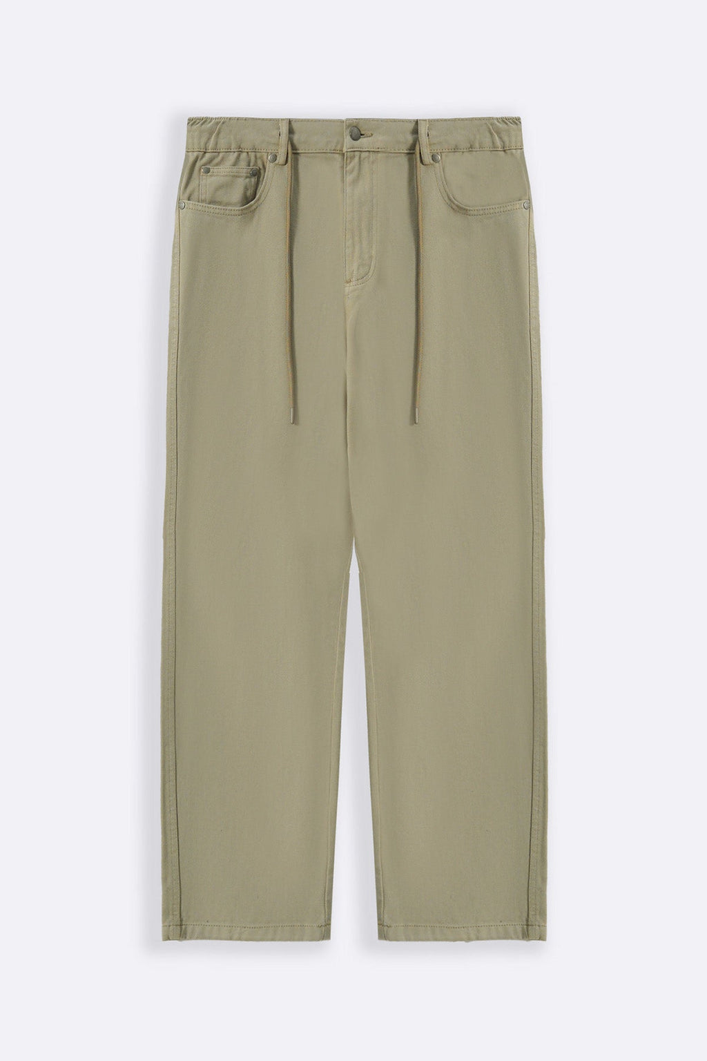 BEIGE PULL-ON TWILL JEANS