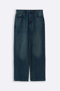 MID BLUE RELAXED FADED JEANS