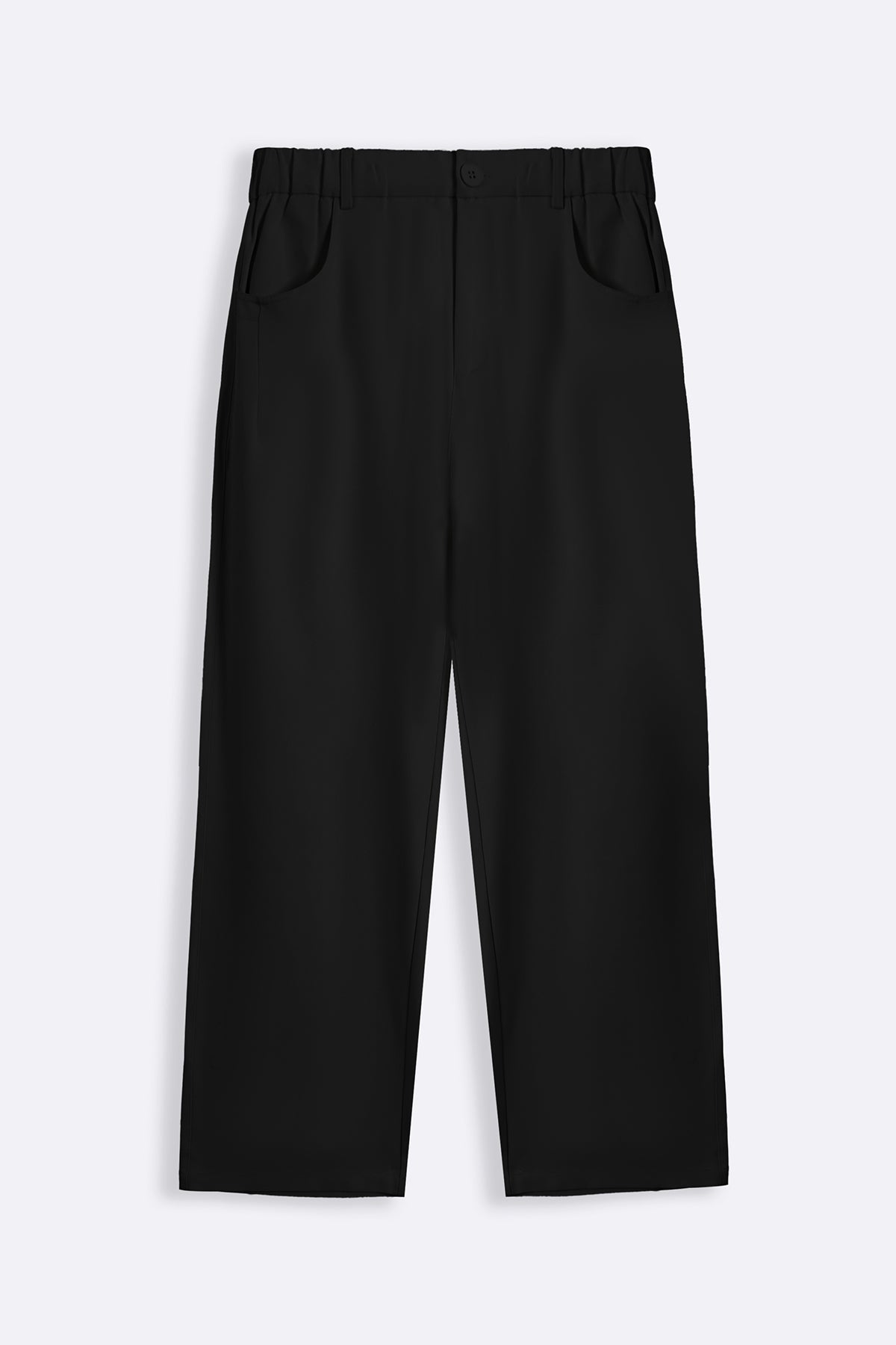 BLACK TWILL BAGGY PANTS