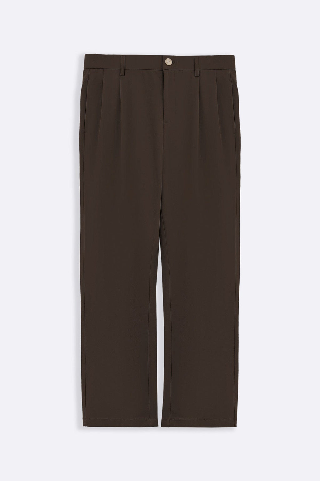BROWN DOUBLE PLEAT PANTS
