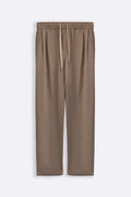 BEIGE TWILL FLOWY PANTS