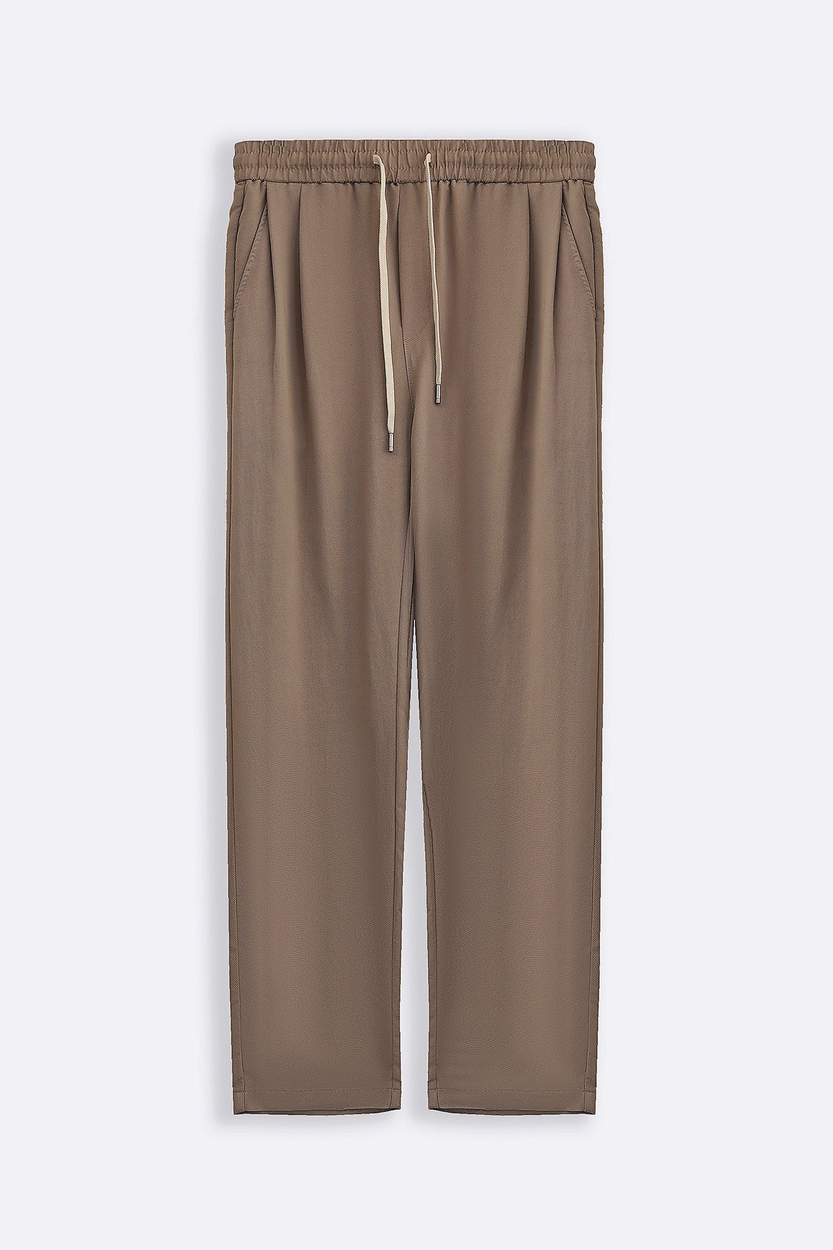 BEIGE TWILL FLOWY PANTS