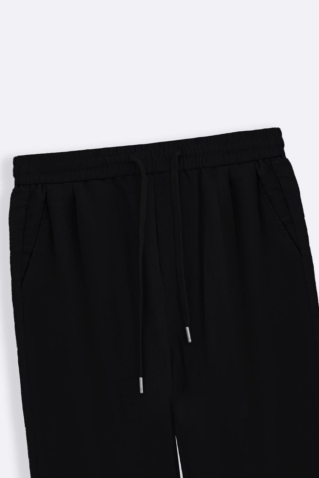 BLACK TWILL FLOWY PANTS
