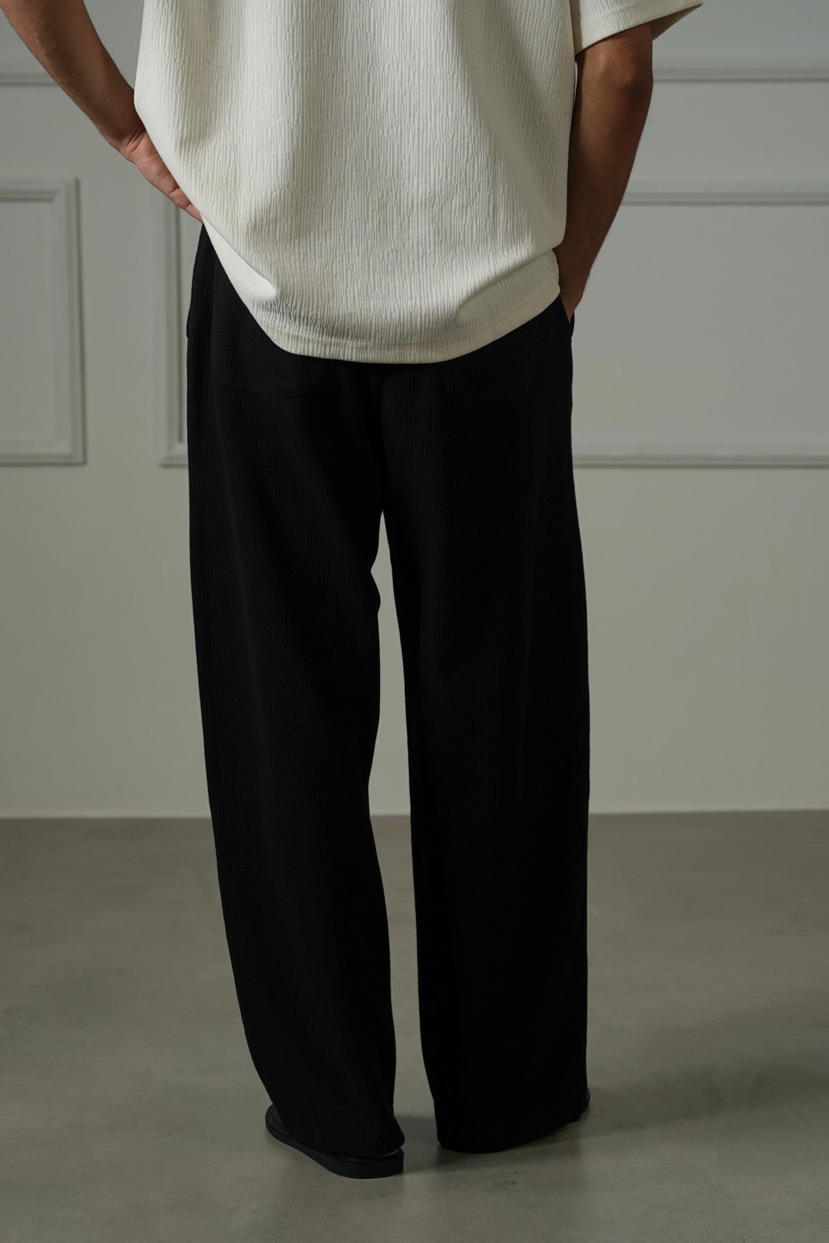 BLACK TENCEL COTTON PANTS