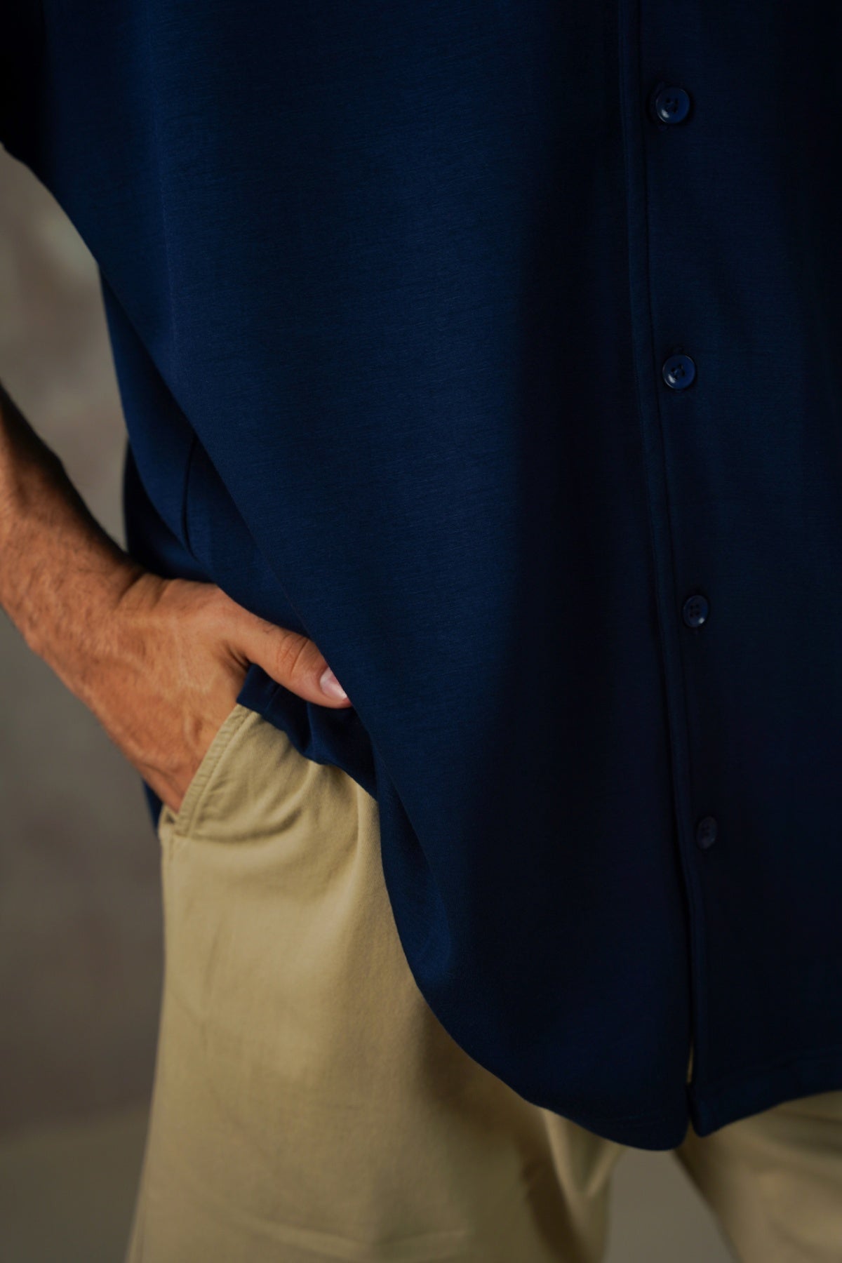 KHAKI TWILL COTTON SHORTS