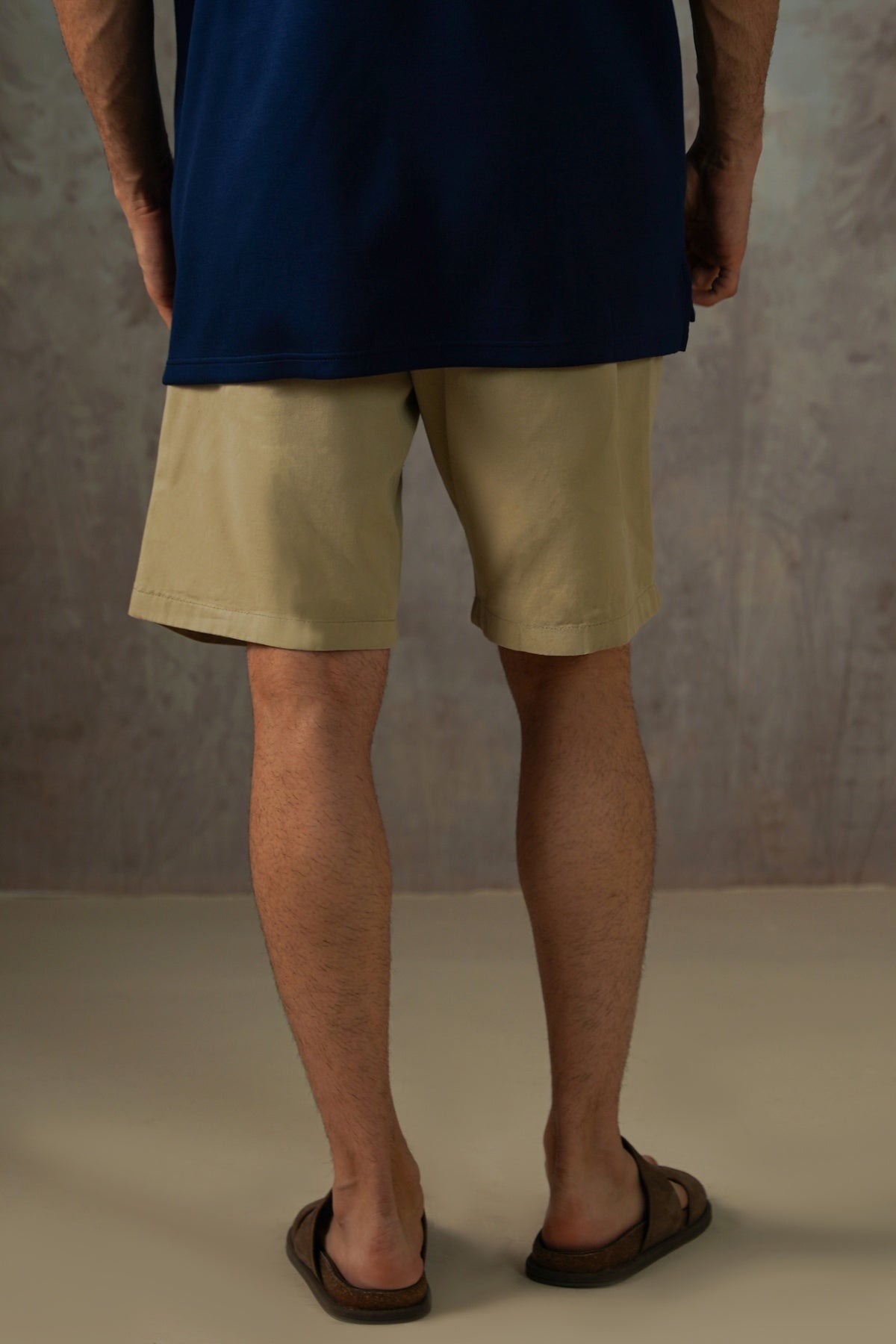 KHAKI TWILL COTTON SHORTS