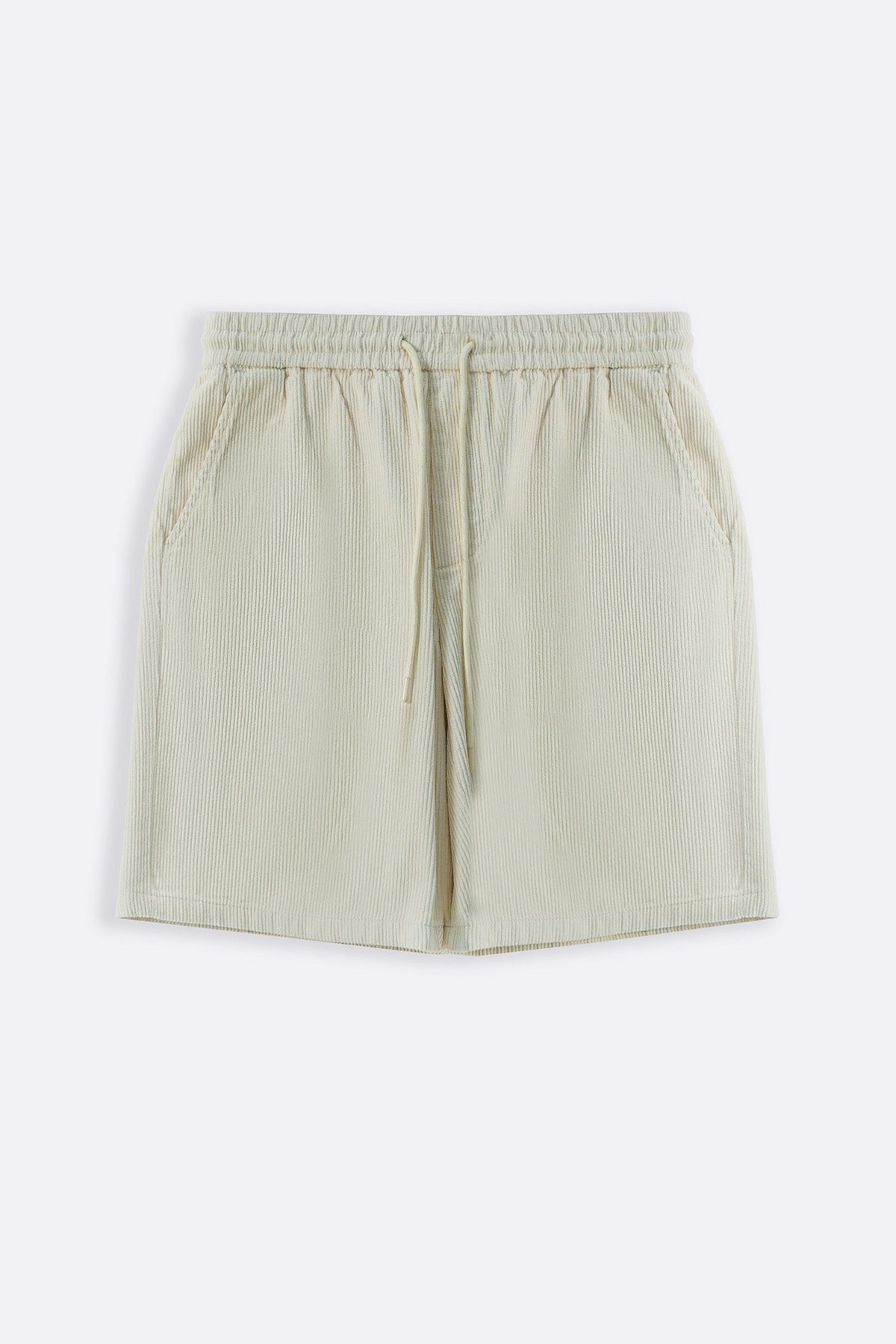 CREAM CORDUROY COTTON SHORTS