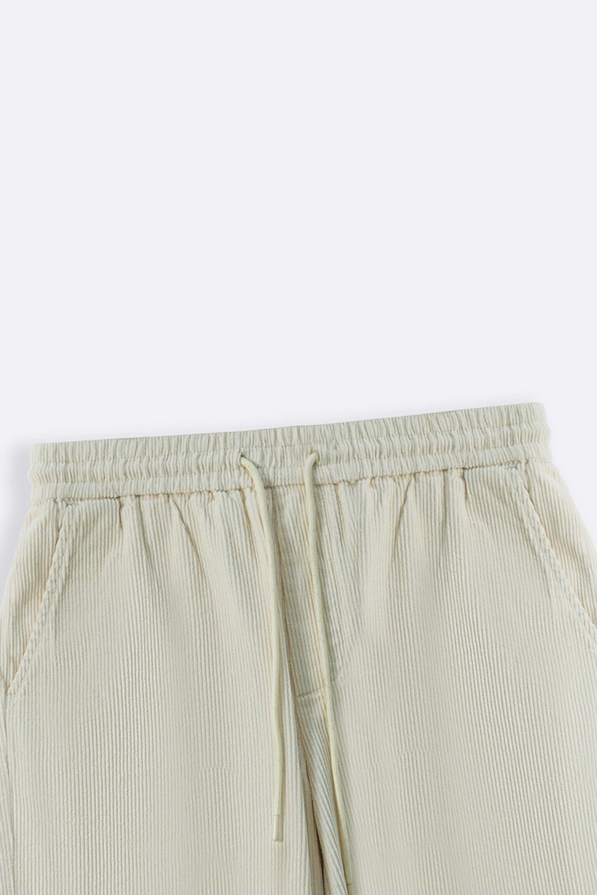 CREAM CORDUROY COTTON SHORTS