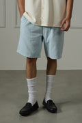 SKY BLUE CORDUROY COTTON SHORTS