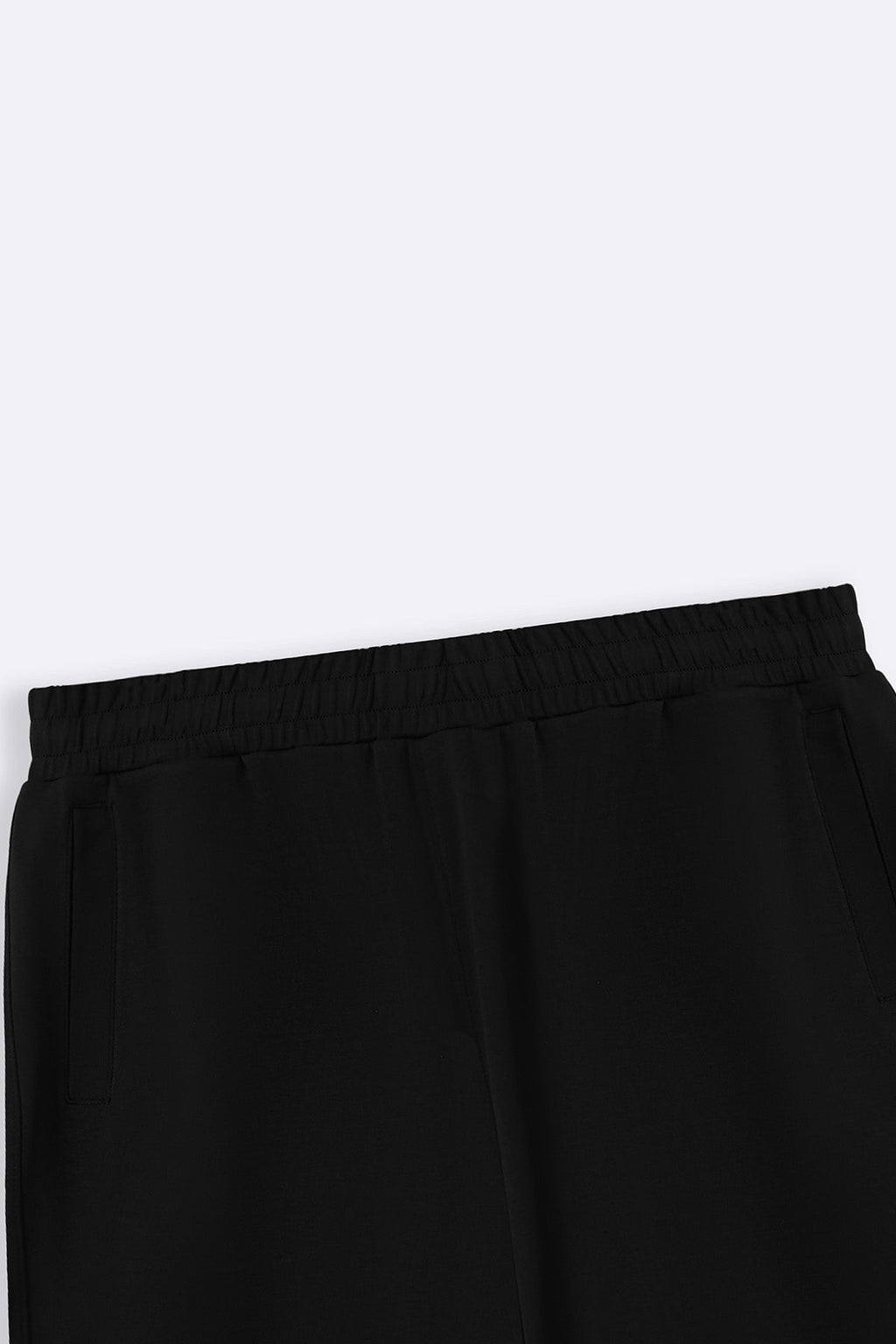 BLACK SOFT WIDE-LEG SHORTS