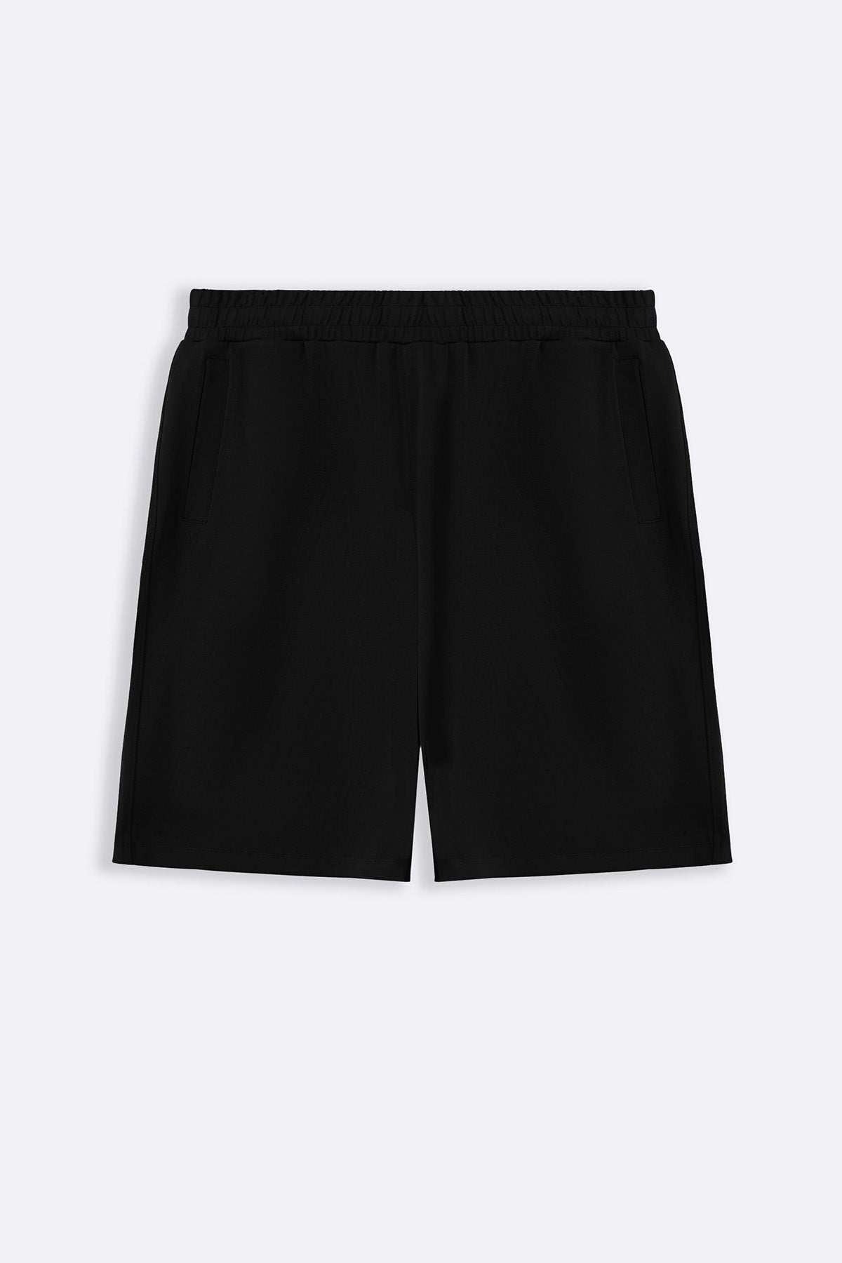 BLACK SOFT WIDE-LEG SHORTS