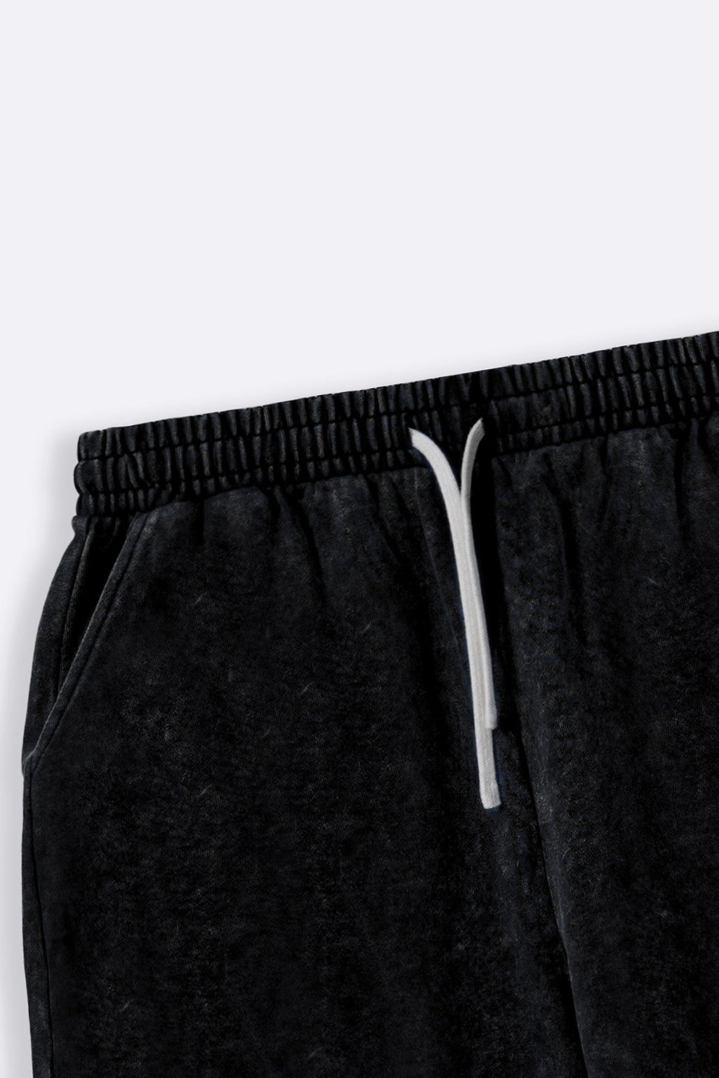 CHARCOAL WASHED EFFECT KNITTED SHORTS
