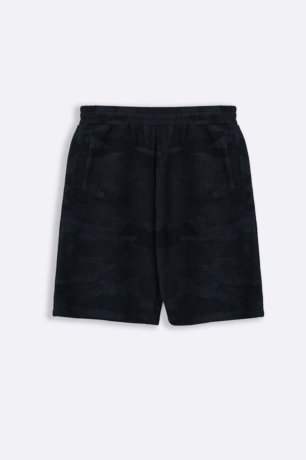BLACK CAMO TEXTURED SHORTS