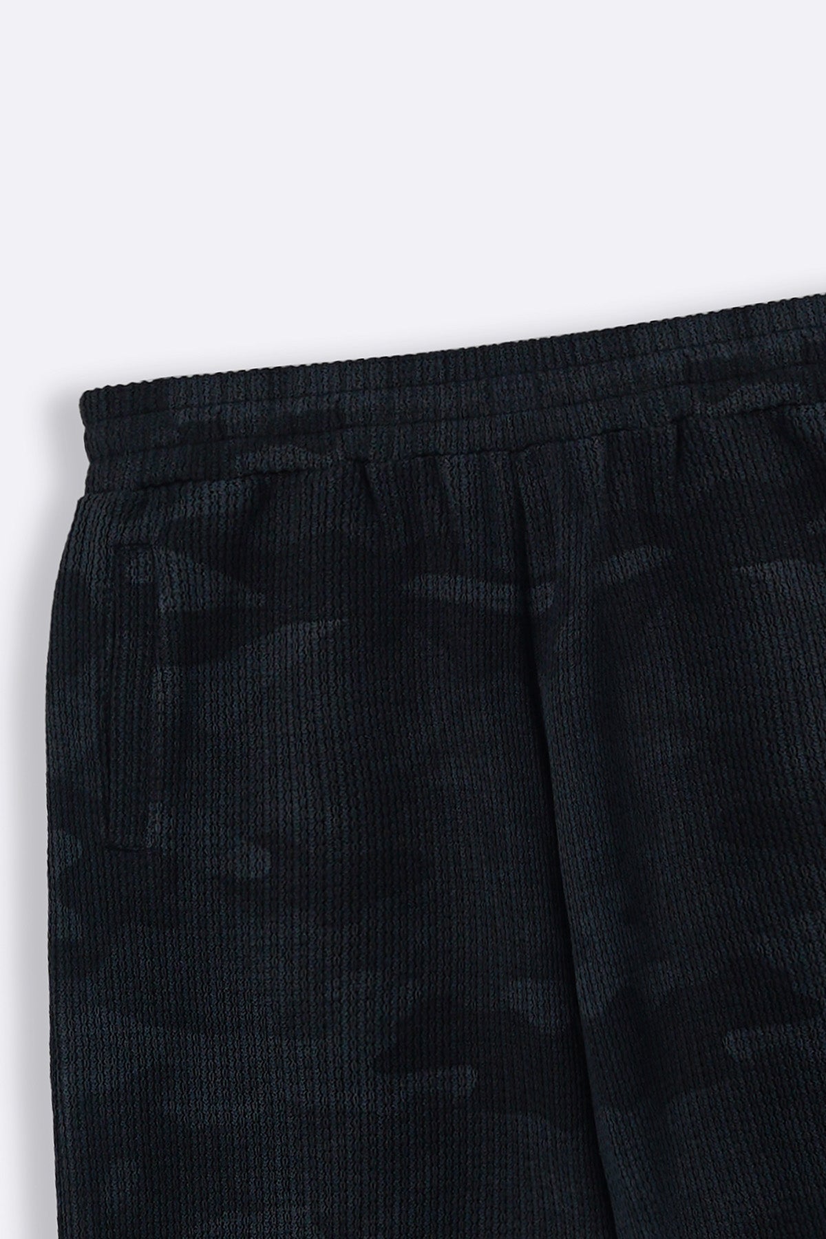 BLACK CAMO TEXTURED SHORTS