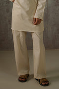 OFF WHITE GEOMETRIC COTTON PANTS