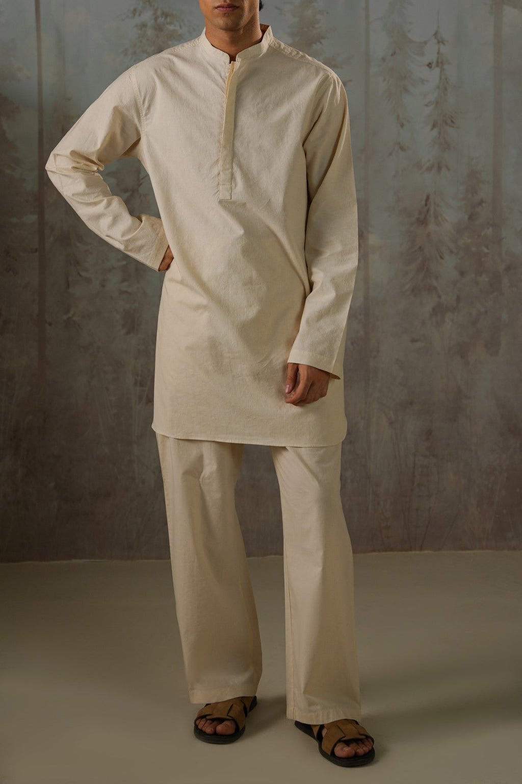 OFF WHITE GEOMETRIC COTTON PANTS
