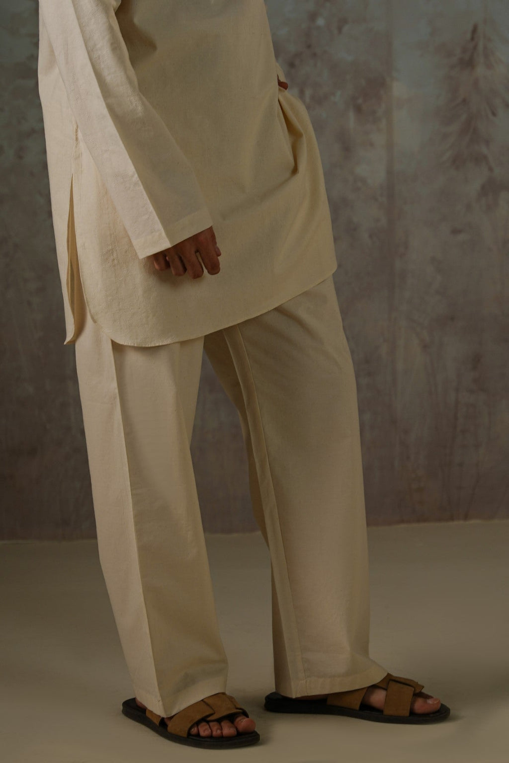 OFF WHITE GEOMETRIC COTTON PANTS