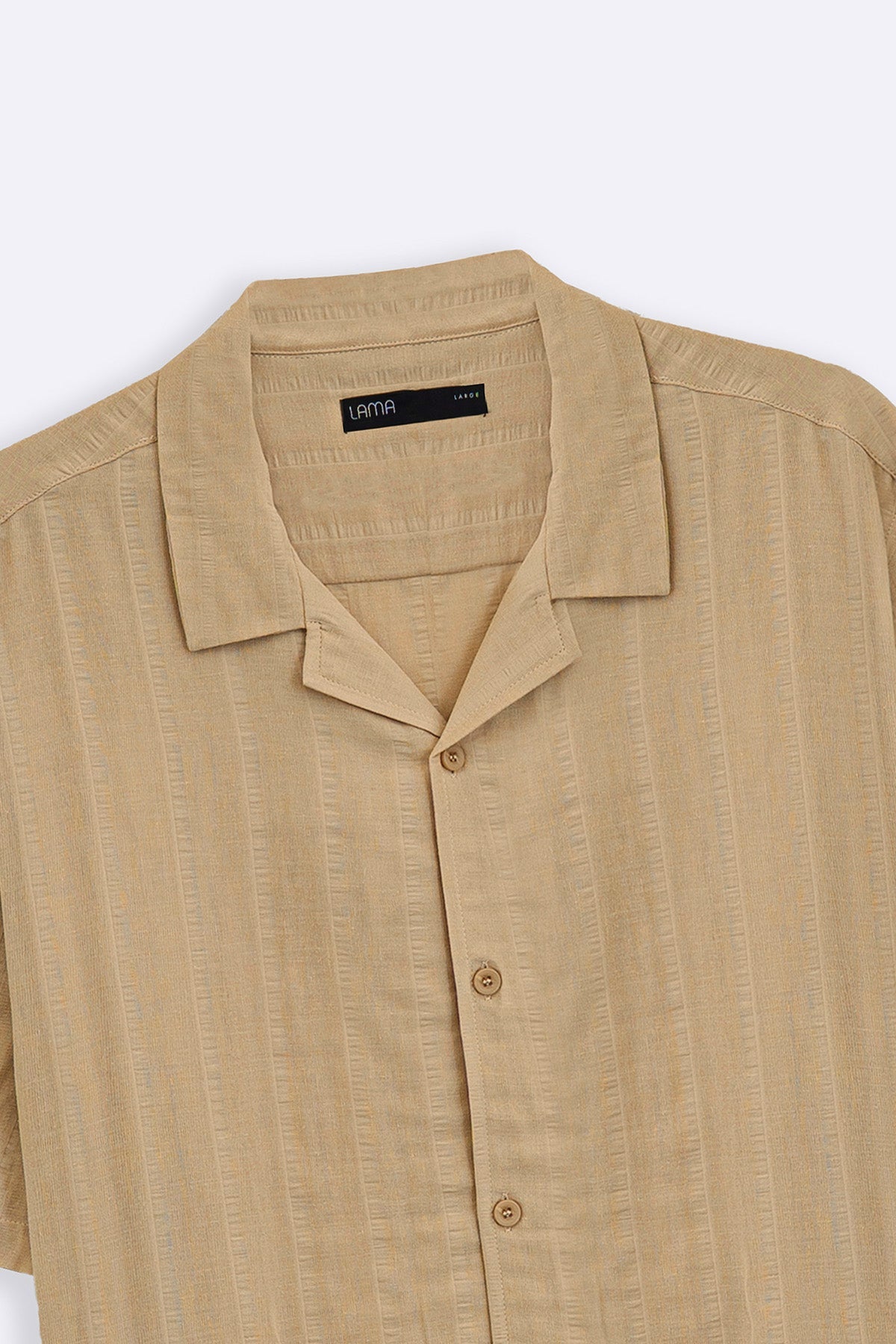 BEIGE CUBAN JACQUARD SHIRT