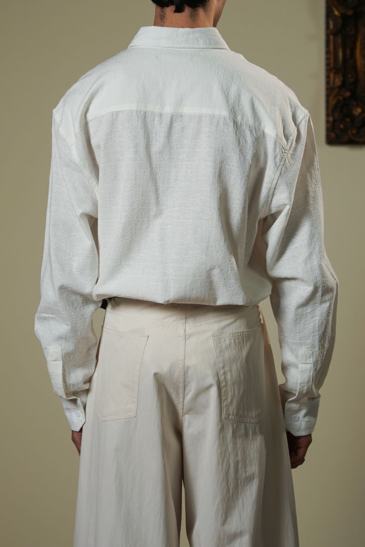 ECRU ABSTRACT JACQUARD SHIRT