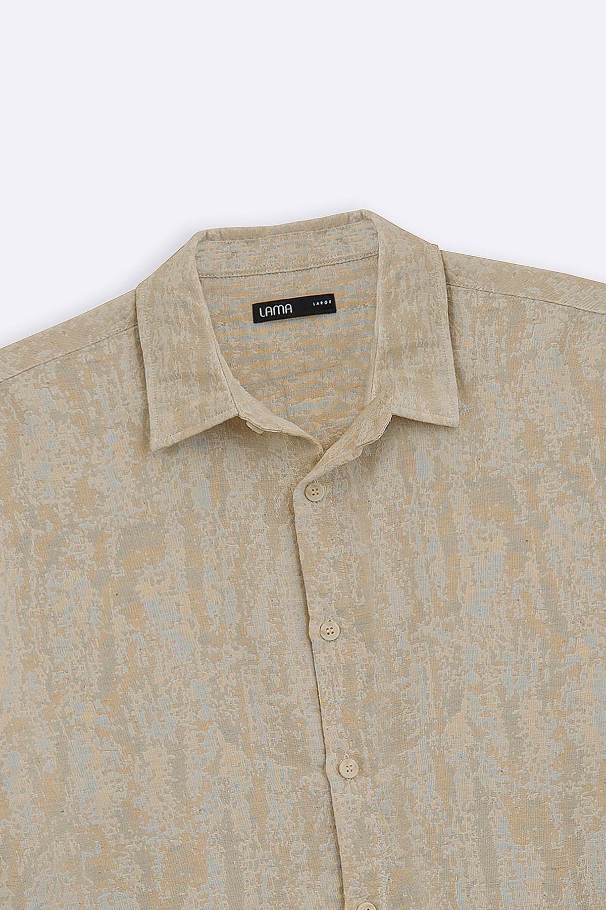 ECRU ABSTRACT JACQUARD SHIRT