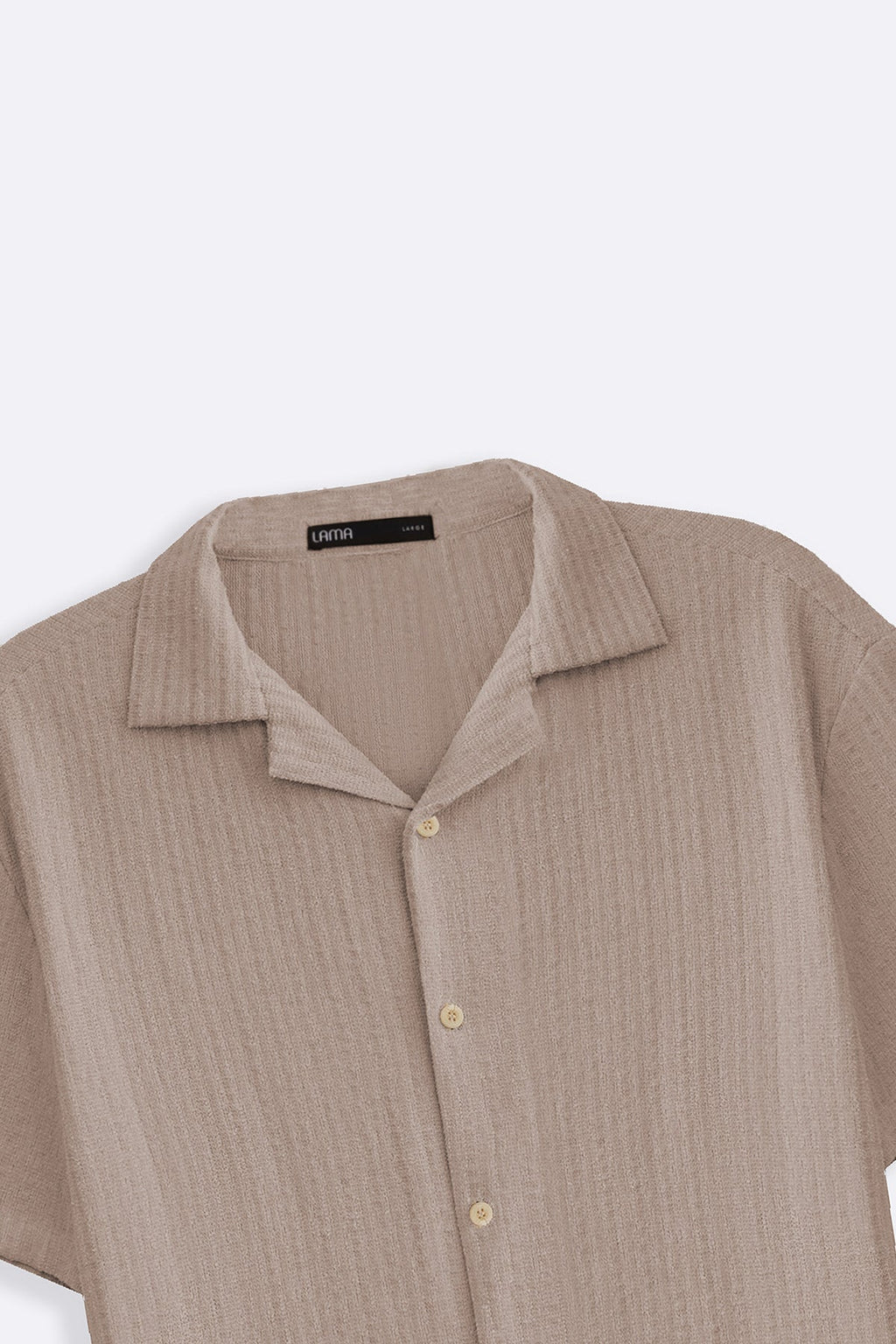 BEIGE TEXTURED RESORT SHIRT