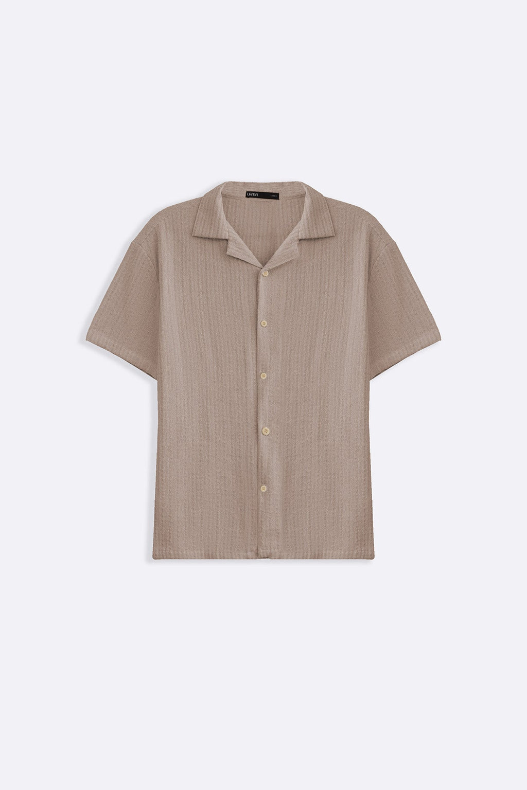 BEIGE TEXTURED RESORT SHIRT
