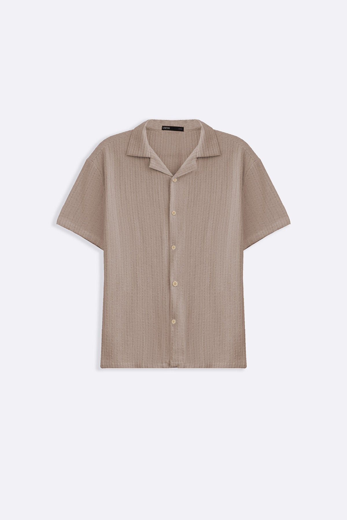 BEIGE TEXTURED RESORT SHIRT