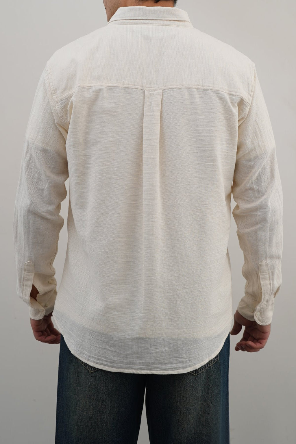 ECRU COTTON DOBBY SHIRT