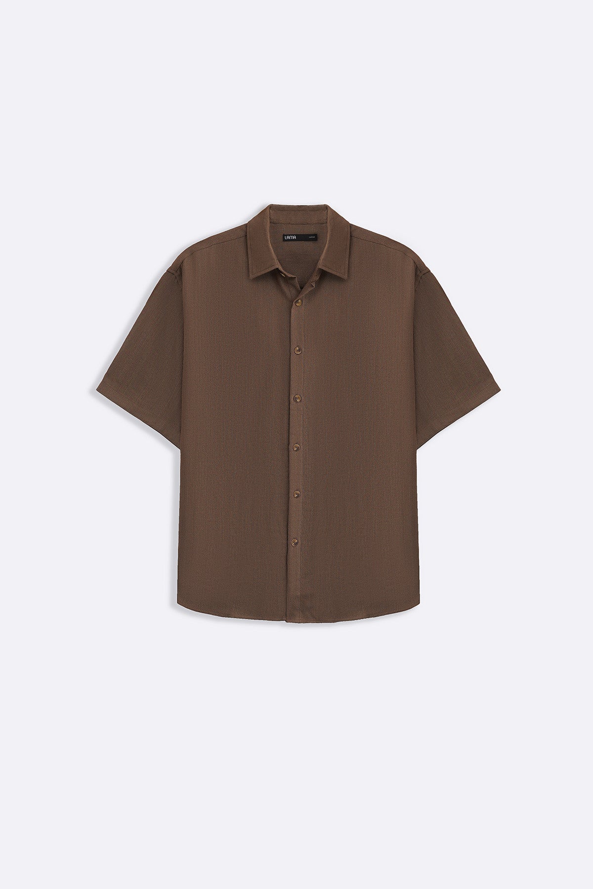 BROWN FLOWY HALF SLEEVES SHIRT