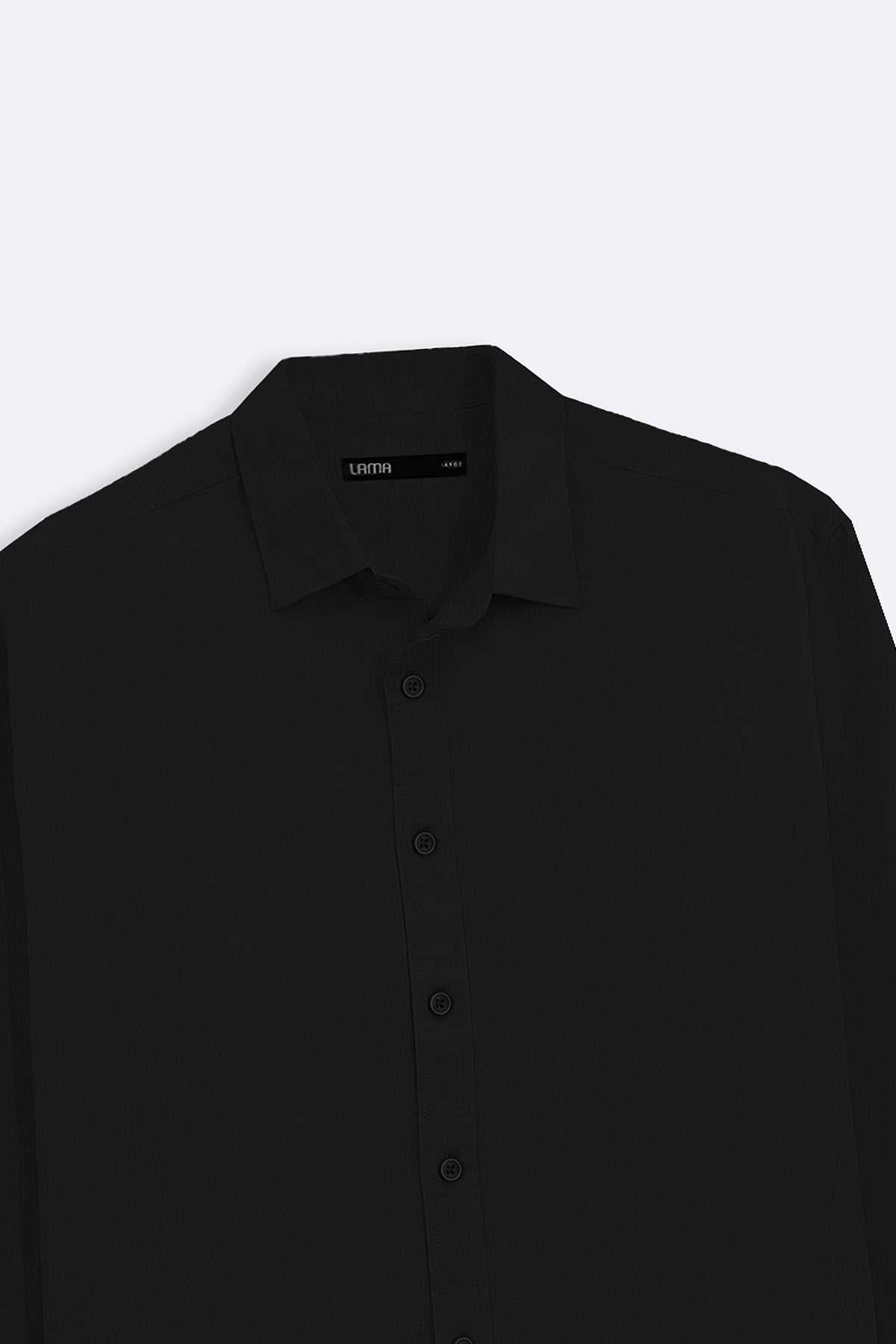 BLACK LINEN BLEND BUTTON DOWN SHIRT