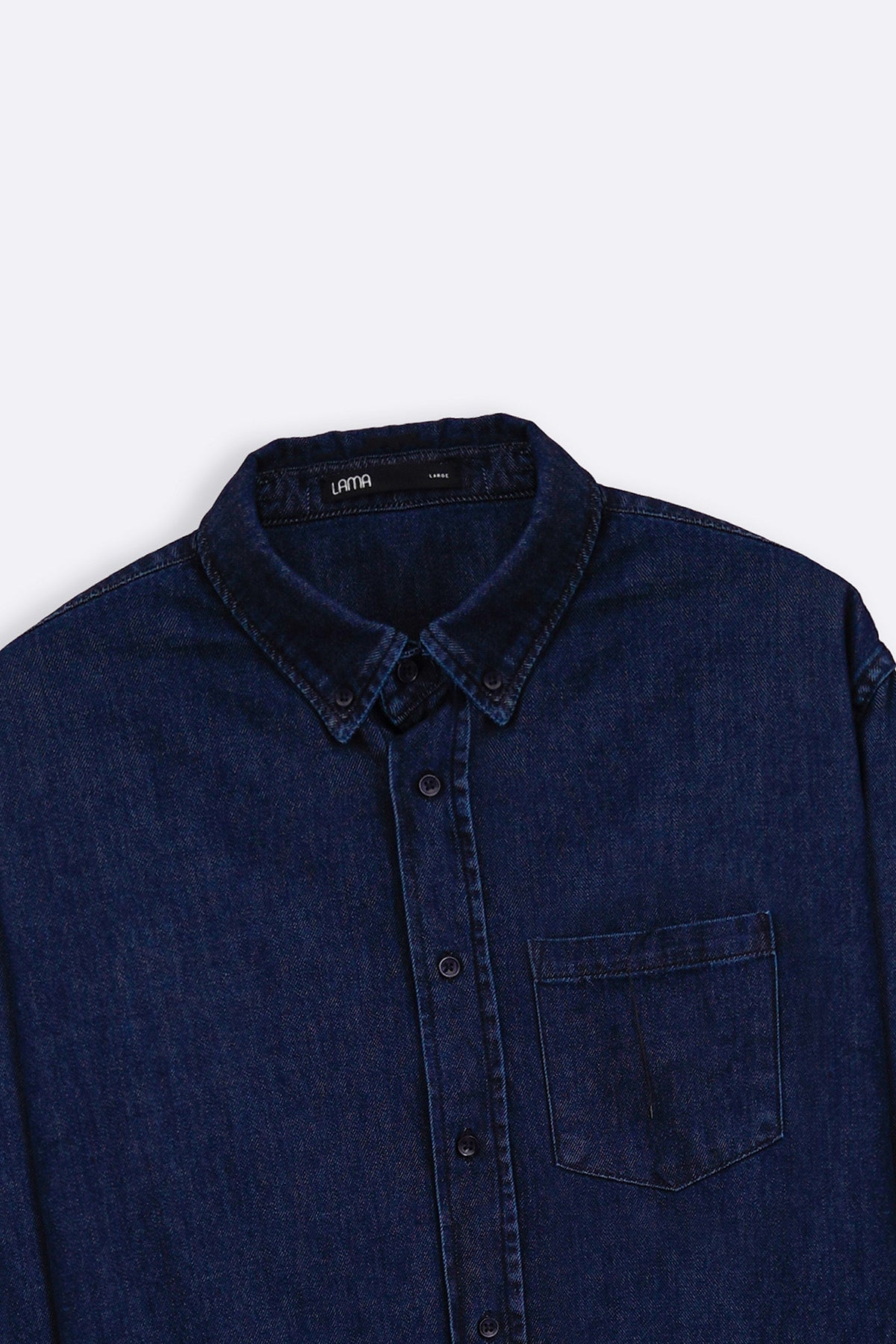 DARK BLUE TAILORED DENIM SHIRT