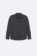 DARK GREY SLUB BUTTON DOWN SHIRT