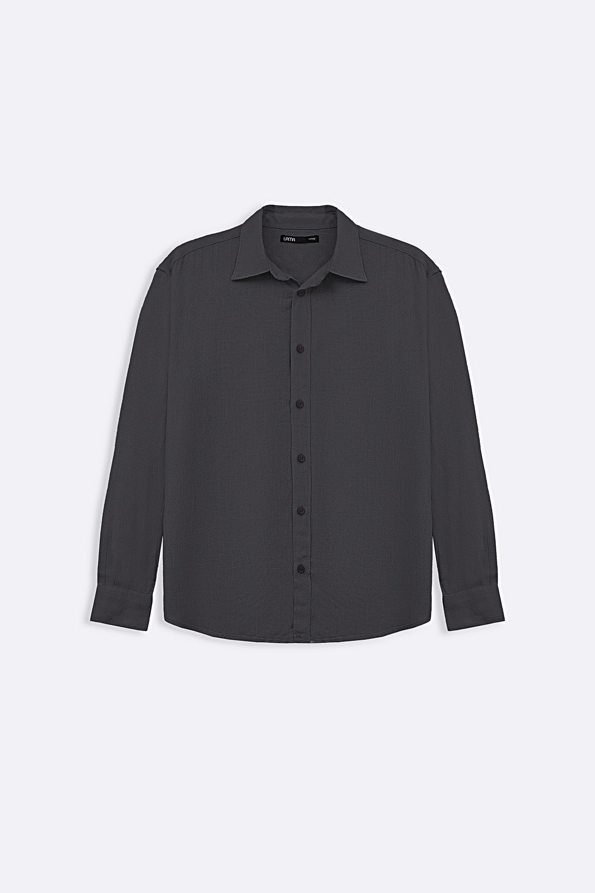 DARK GREY SLUB BUTTON DOWN SHIRT